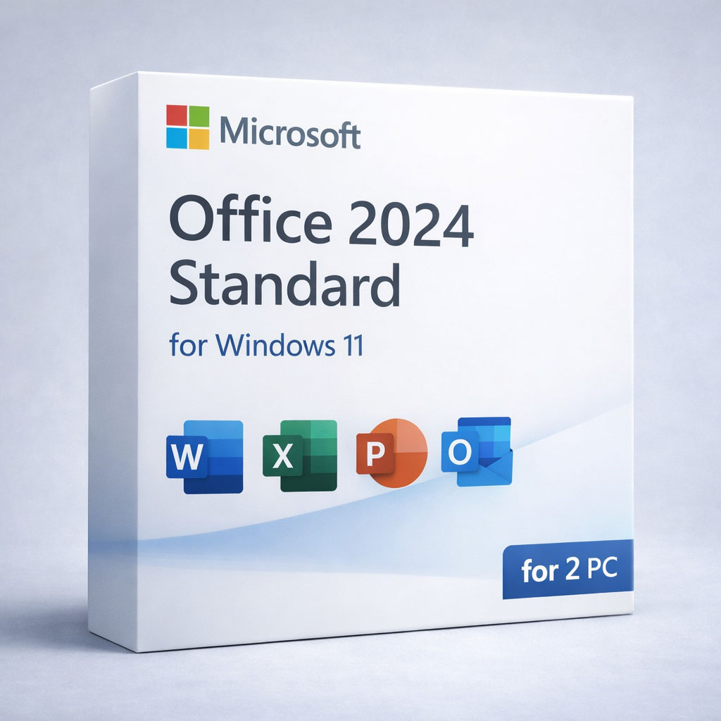 Microsoft Office Standard 2024 for Home (Windows 10/11, Instant Delivery, 2 PC)
