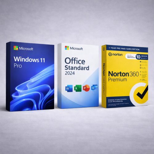 Bundle: Microsoft Windows 11 Pro + Office 2024 Pro + Norton 360 Premium