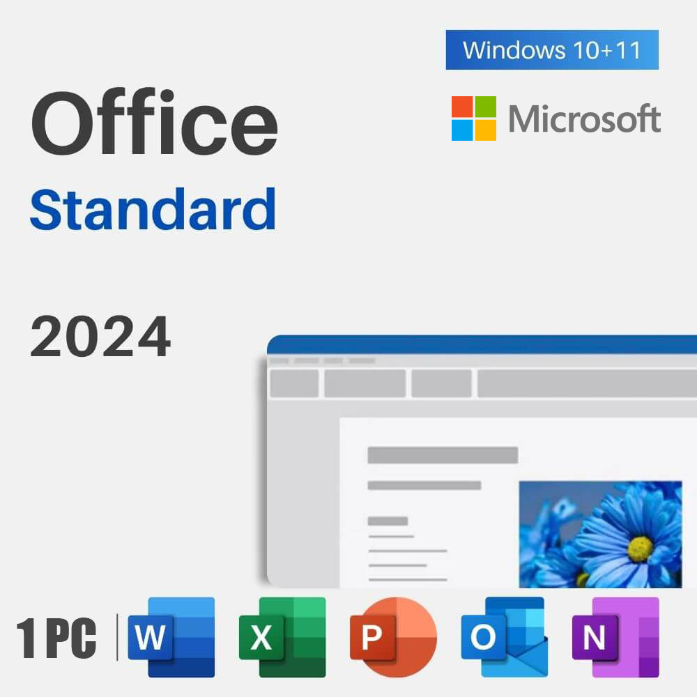 Microsoft Office Standard 2024  (Windows 10/11, Instant Delivery)