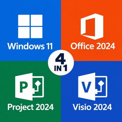 ULTIMATE BUNDLE: Windows 11 Pro + Microsoft Office Professional 2024 + Project 2024 + Visio 2024