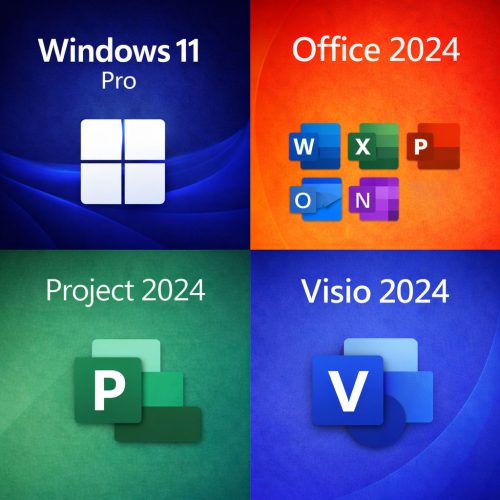 ULTIMATE BUNDLE: Windows 11 Pro + Microsoft Office Professional 2024 + Visio 2024 + Project 2024