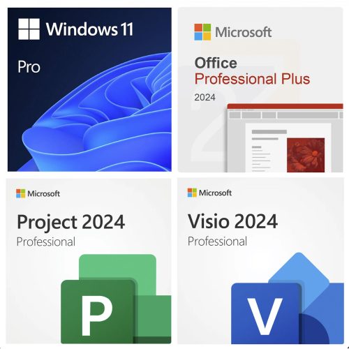 ULTIMATE BUNDLE: Windows 11 Pro + Microsoft Office Professional 2024 + Visio 2024 + Project 2024