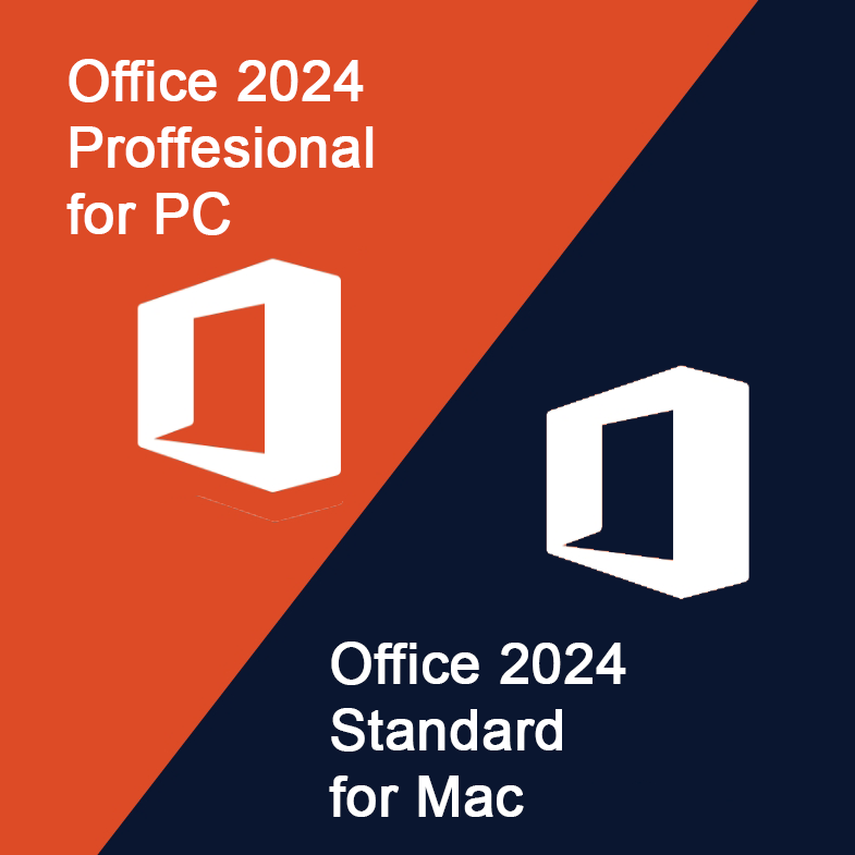 BUNDLE OFFICE: Microsoft Office Professional 2024 for Windows 10/11 + Office Standard for Mac
