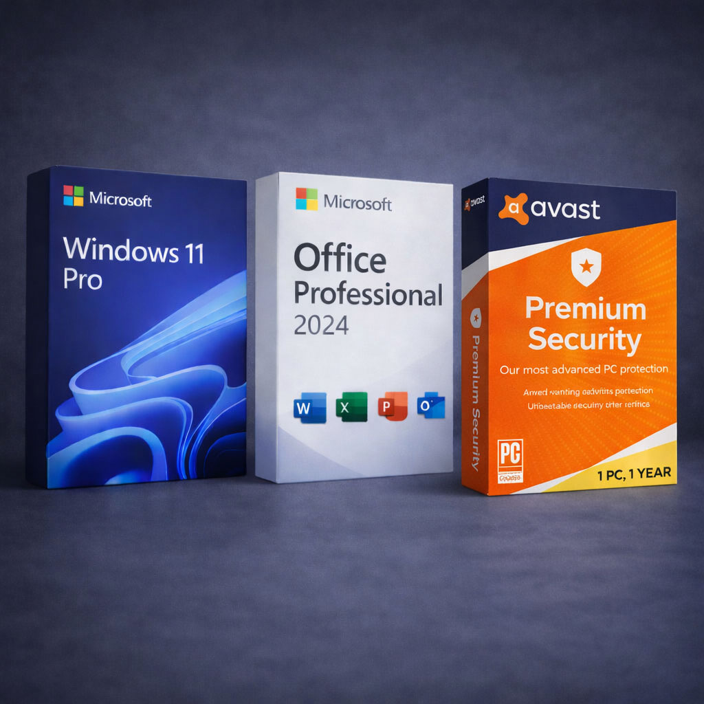 Bundle: Microsoft Windows 11 Pro + Office 2024 Pro + Avast Premium Security