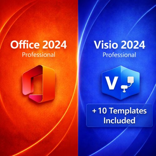 VISIO BUNDLE: Microsoft Office Professional 2024 + Microsoft Visio 2024 + Visio Templates