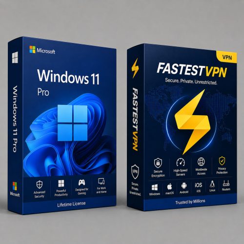 VPN Bundle: Microsoft Windows 11 Pro + Lifetime Fastest VPN