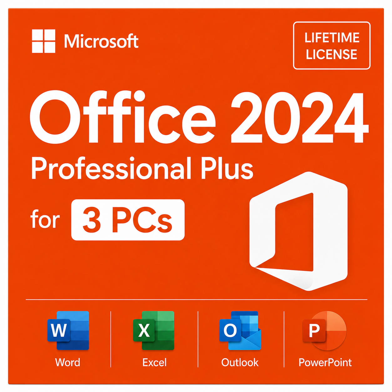 Microsoft Office Professional Plus 2024 for Windows 10/11 (Instant Delivery) (3 PC) + Excel Template Pack