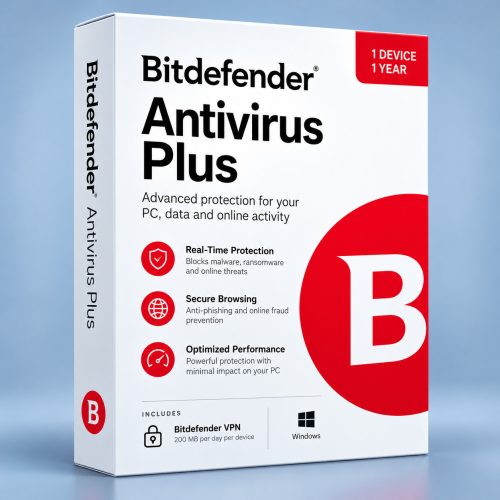 Bitdefender Antivirus Plus 2025 (1 PC, 1 Year)